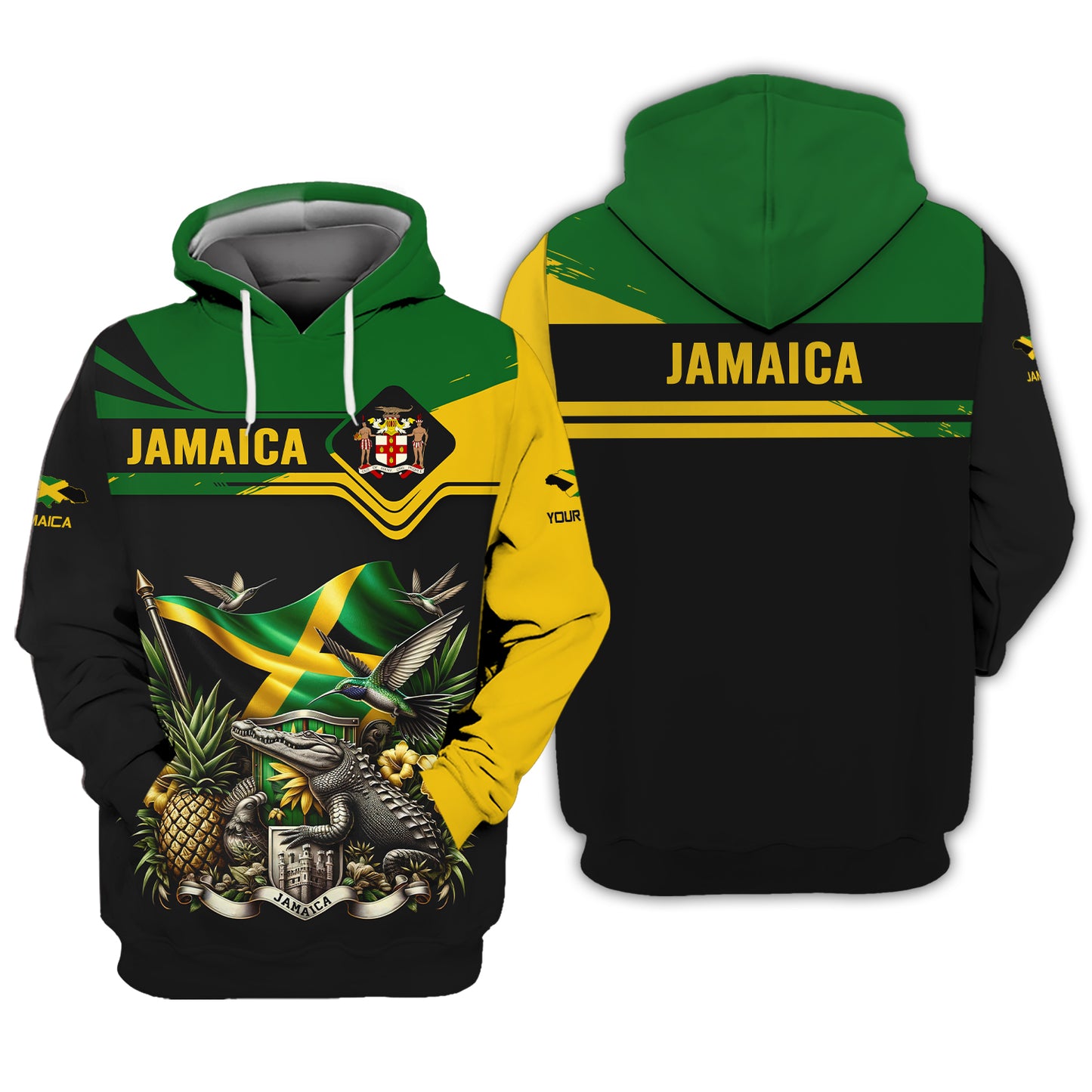 T-shirt personnalisé avec nom Love Jamaica, imprimé en 3D, cadeau pour les amoureux de la Jamaïque