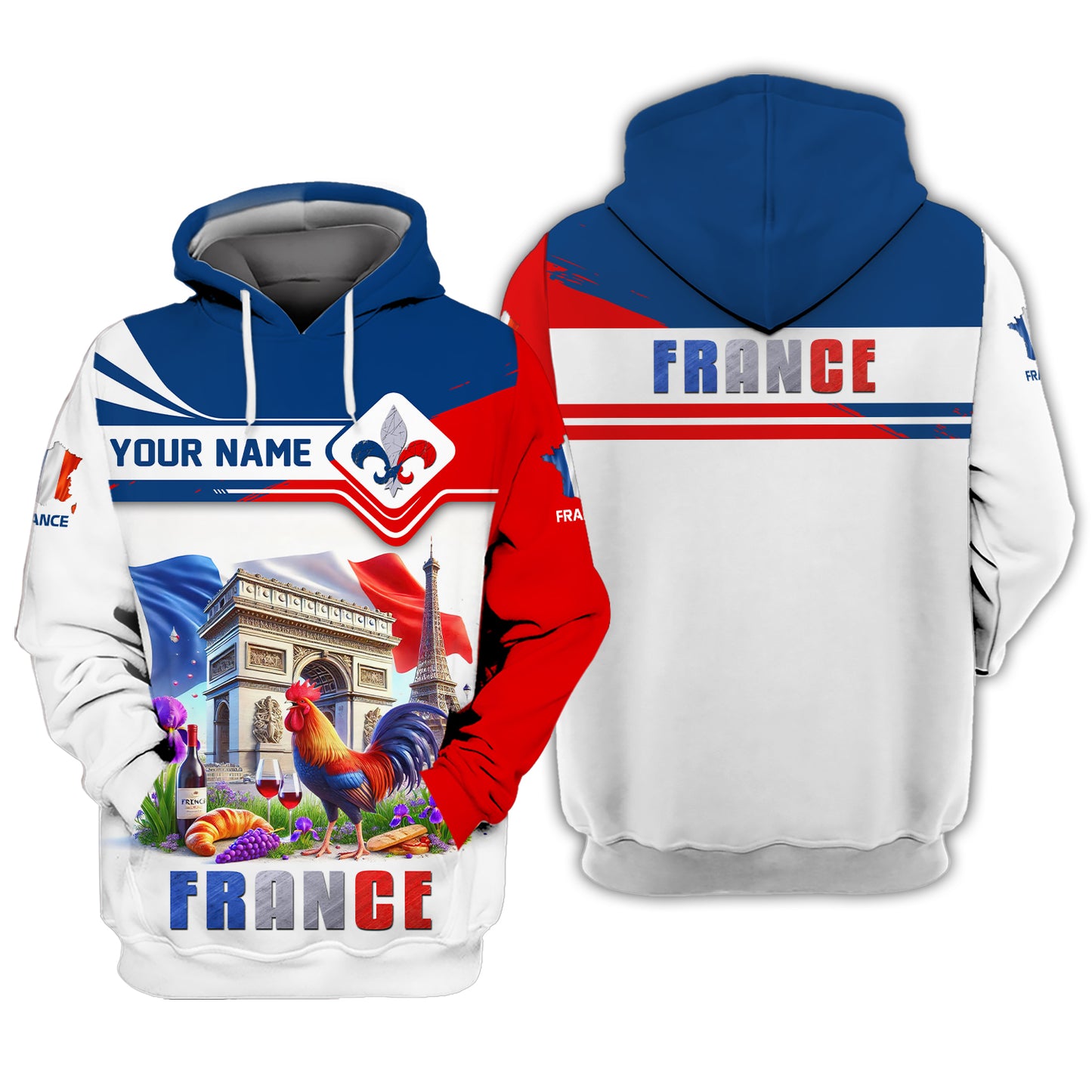 Regalo de camiseta con nombre personalizado y orgullo nacional de Francia para amantes franceses