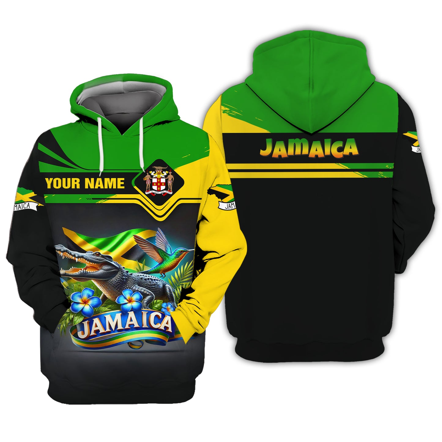 T-shirt Jamaica Life avec nom personnalisé, impression 3D complète, cadeau pour les amoureux jamaïcains