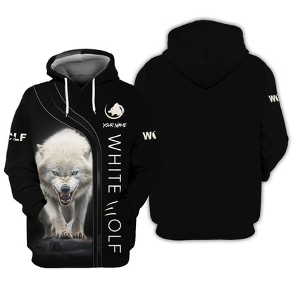 Ferocious White Wolf Custom 3D T-Shirt Gift For Wolves Lovers