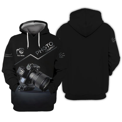 Sudadera con capucha y cremallera con impresión fotográfica en 3D completa, regalo con nombre personalizado para amantes de la fotografía