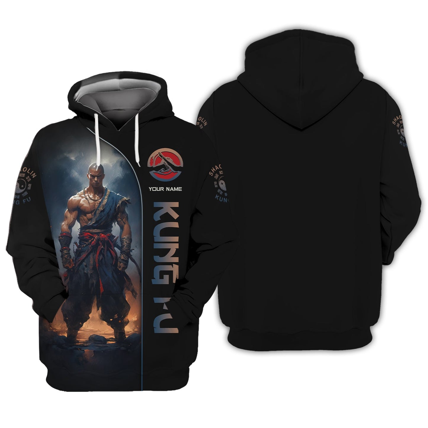 Sudadera con capucha y cremallera 3D de Shaolin Kung Fu Camisetas personalizadas de Shaolin Kung Fu Regalo para amantes del Shaolin Kung Fu