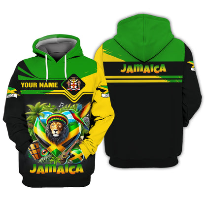 Personalized Jamaica Lion Shirt - Celebrate Jamaican Culture and Heritage