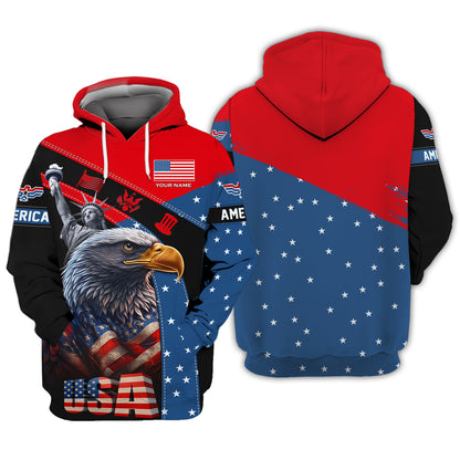 T-shirts personnalisés américains American Eagle 3D Shirts Cadeau pour les amoureux américains