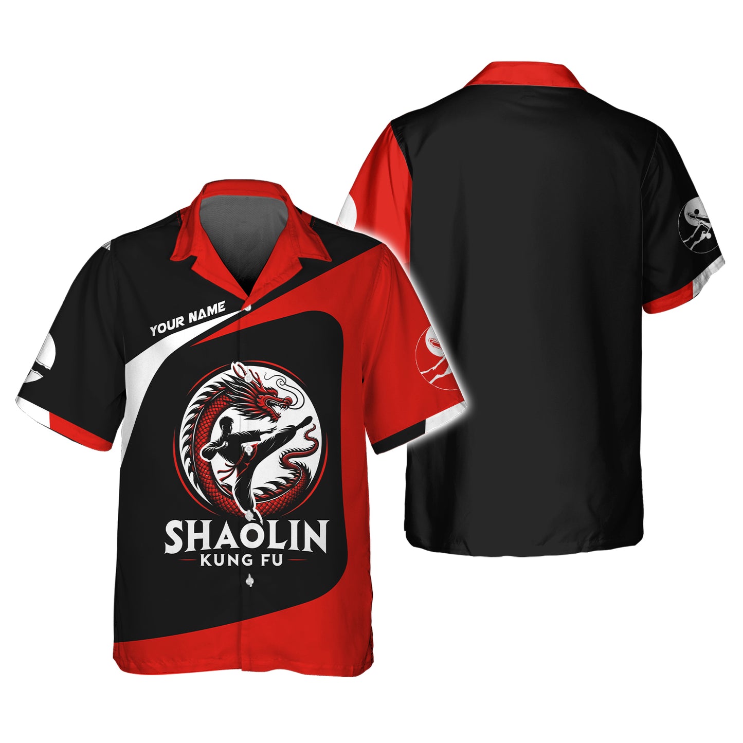 T-shirt personnalisé avec nom 3D Shaolin Kung Fu, cadeau personnalisé pour les amateurs de Shaolin Kung Fu