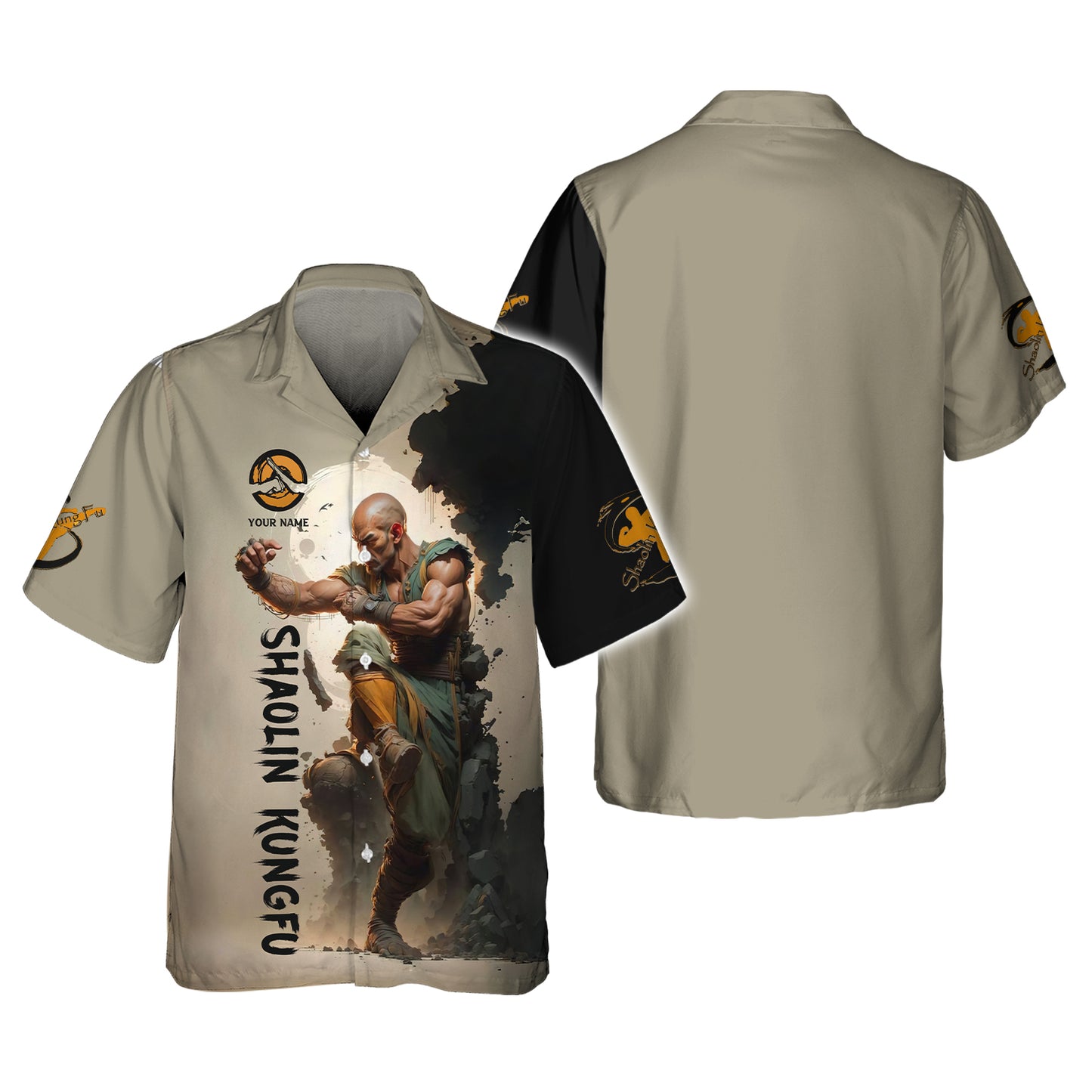 Camiseta de kungfu Shaolin con impresión 3D completa, regalo con nombre personalizado para amantes del kungfu Shaolin