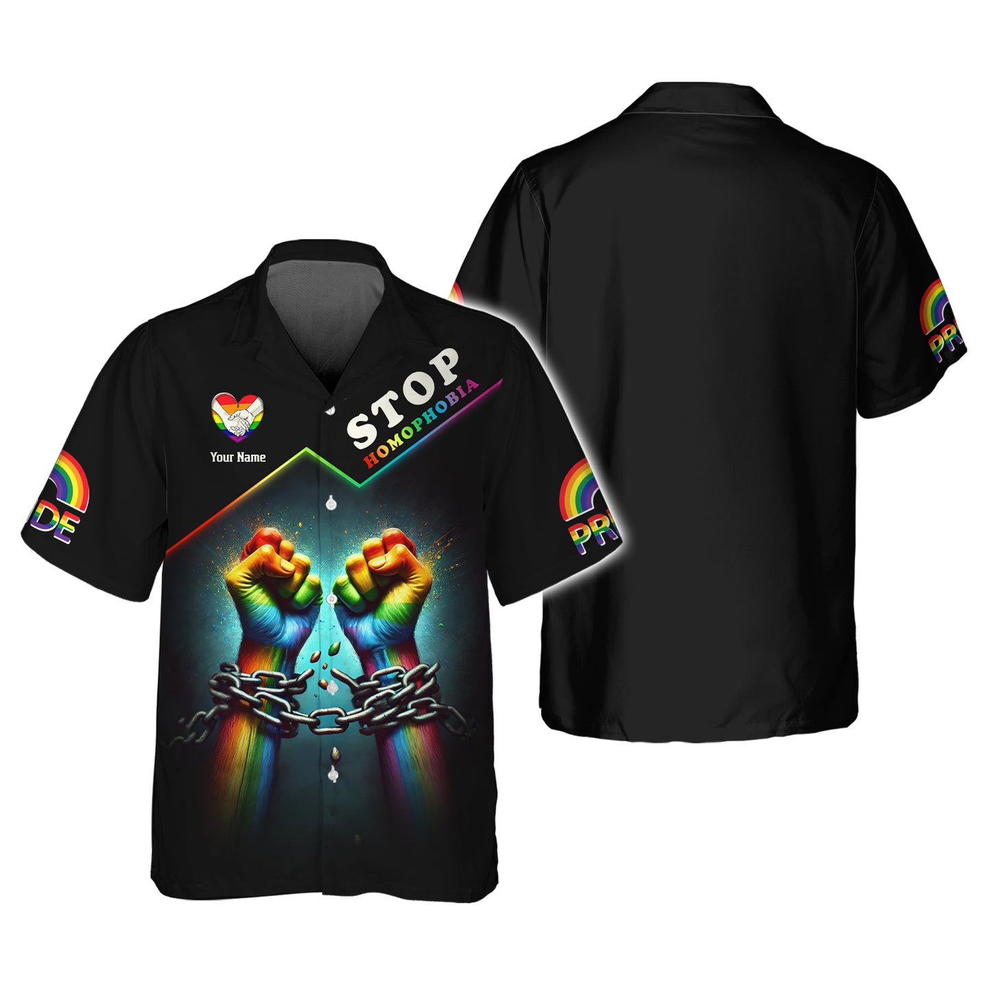 LGBT Pride Custom Name 3D T-Shirts Stop Homophobia Shirt Gift For LGBT Lovers