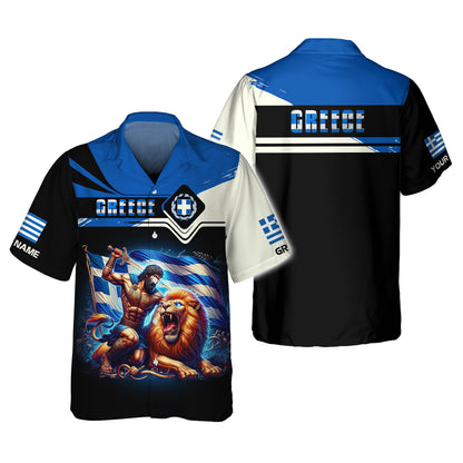 Camiseta personalizada de Hércules matando al león de Nemea, regalo para los amantes de Grecia