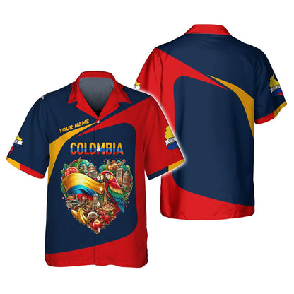 Sudadera con capucha y cremallera con corazón de Colombia, nombre personalizado, camiseta de Colombia, camiseta unisex de Colombia