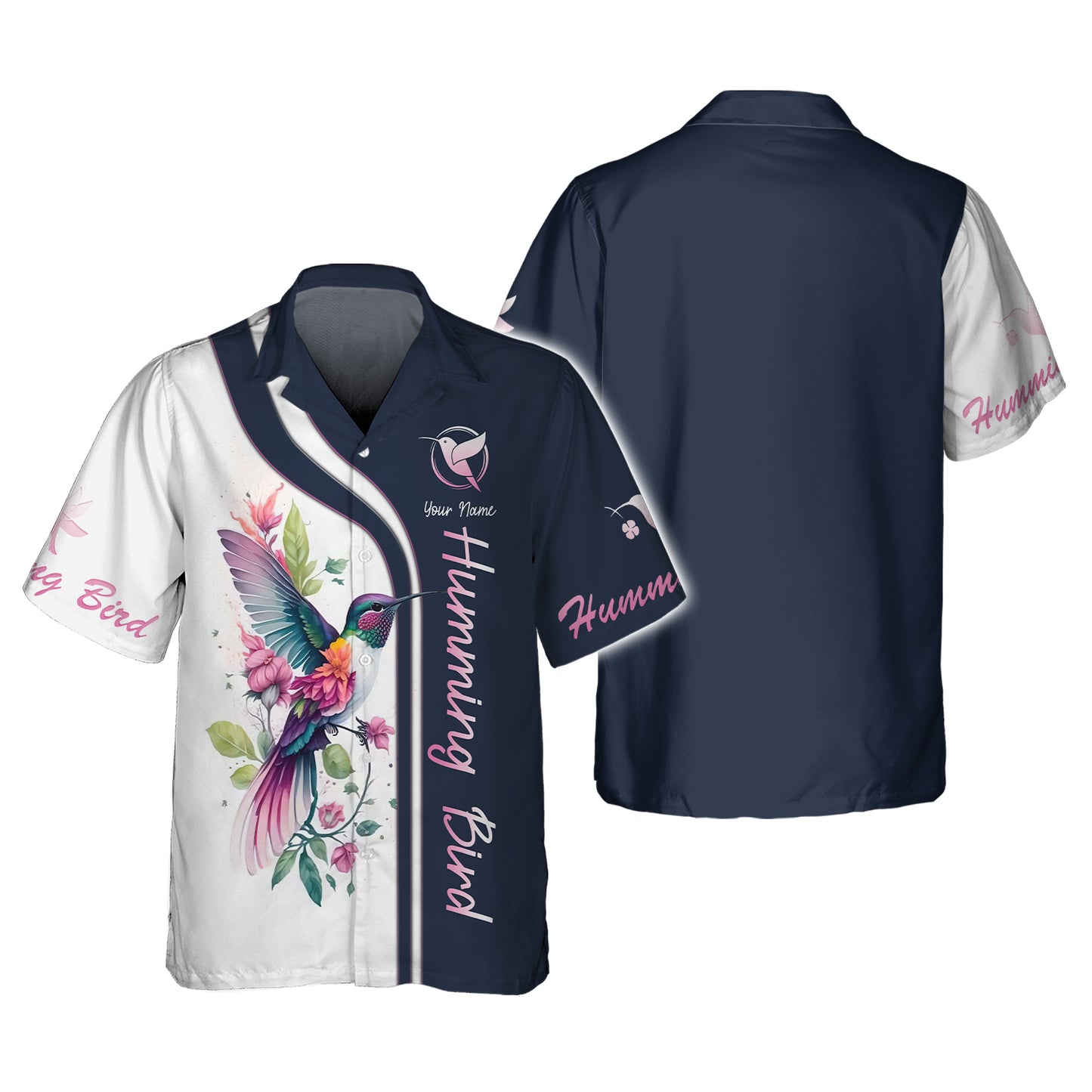 Sweat à capuche zippé colibri avec fleurs et impression 3D complète, cadeau personnalisé avec nom pour les amoureux des colibris