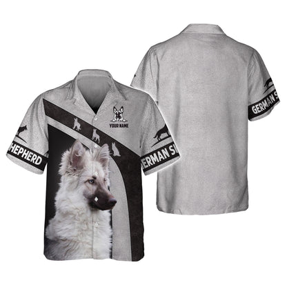 Camisetas de pastor alemán de marta plateada con impresión 3D completa, regalo con nombre personalizado para amantes de los perros