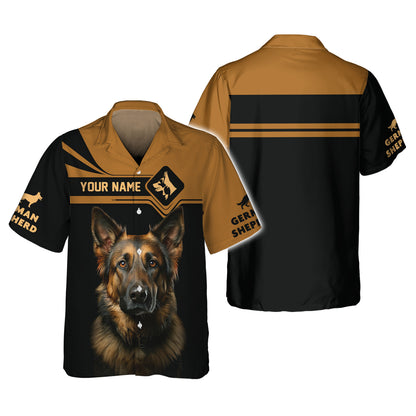 Camisetas de pastor alemán de marta plateada con impresión 3D completa, regalo con nombre personalizado para amantes de los perros