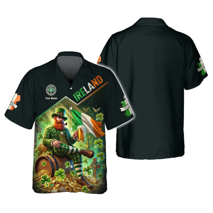 Camisetas de guerrero irlandés con impresión 3D completa, regalo con nombre personalizado para amantes de Irlanda