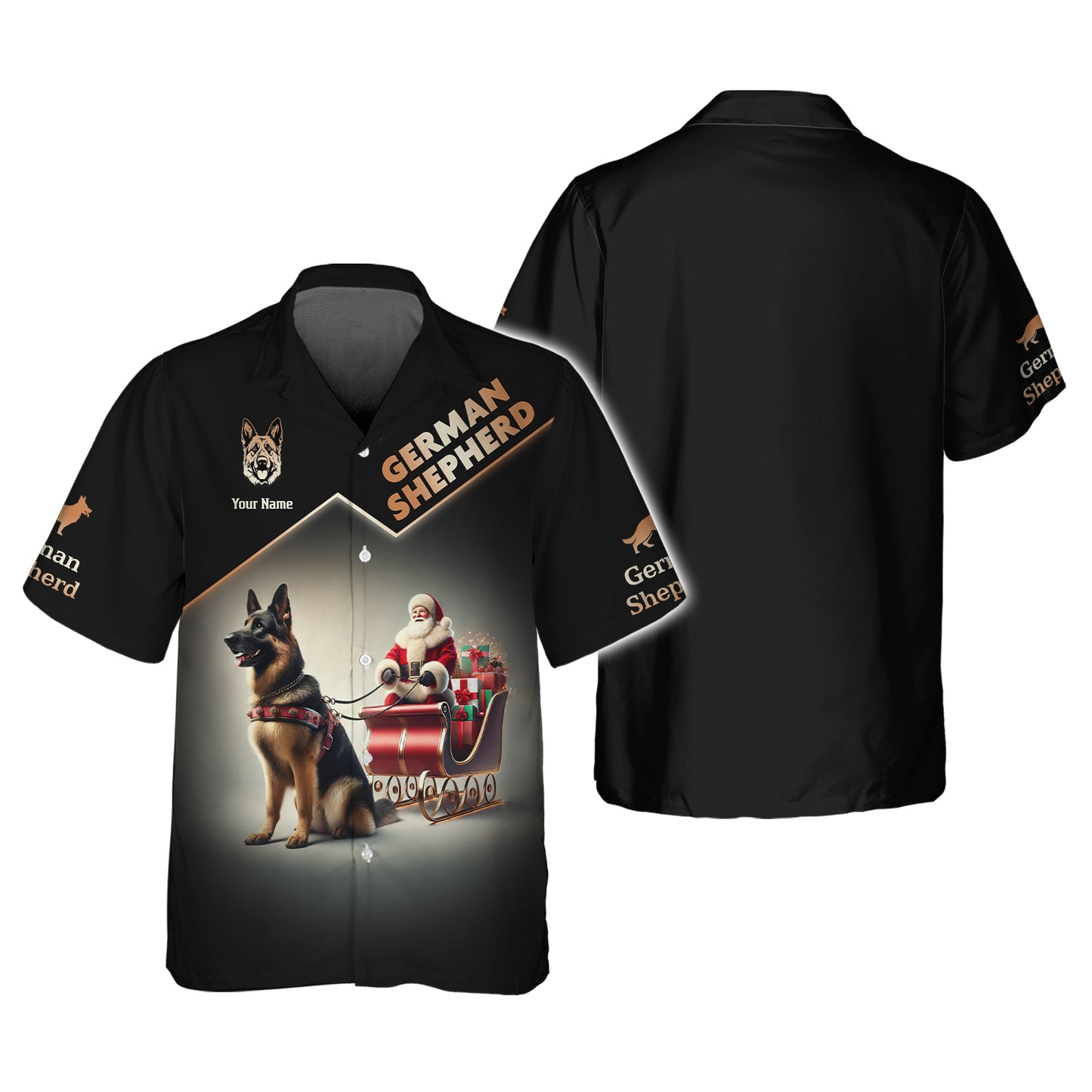 Camisetas de pastor alemán de marta plateada con impresión 3D completa, regalo con nombre personalizado para amantes de los perros