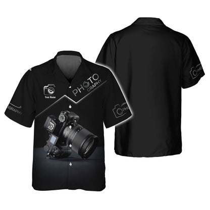 Camiseta con fotografía con impresión 3D completa, regalo personalizado con nombre para amantes de la fotografía