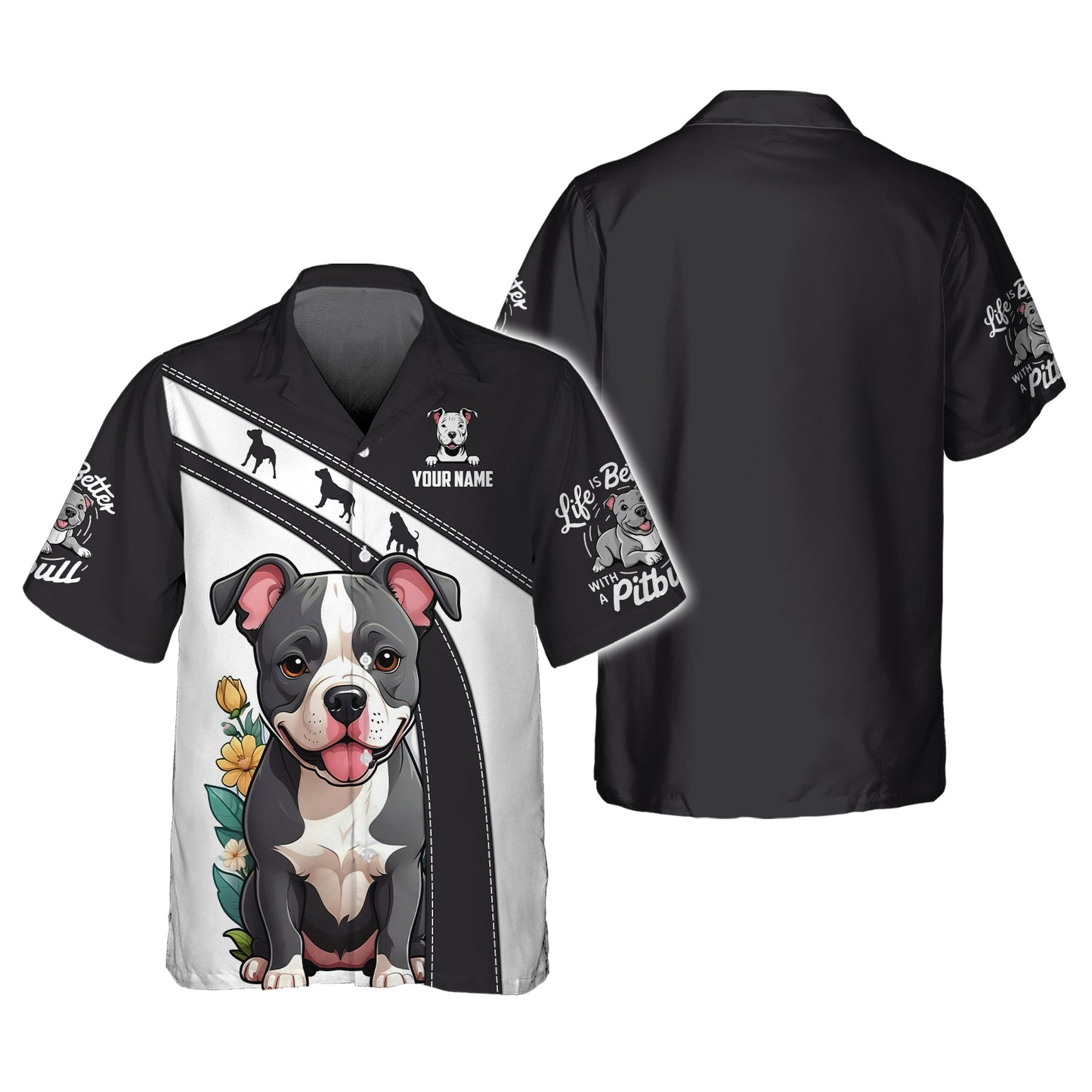 Sudadera con capucha y cremallera con estampado 3D completo de Pitbull para bebé, regalo personalizado con nombre para amantes de los perros