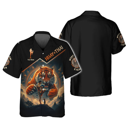 Personalized Muay Thai Power Shirt - Embrace the Spirit of the Tiger