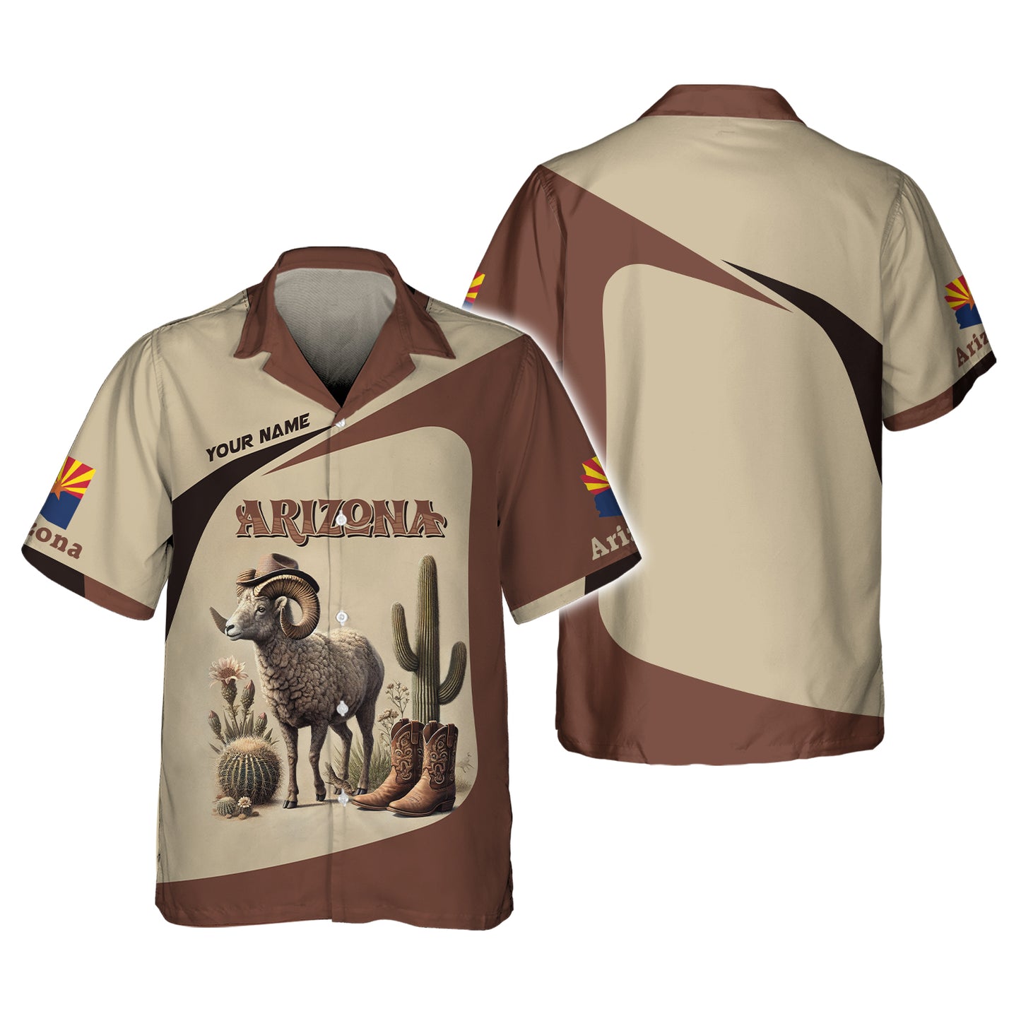 3D Full Print Bighorn Sheep Of Arizona Zipper Hoodie Personalized Name Gift For Arizona Lovers