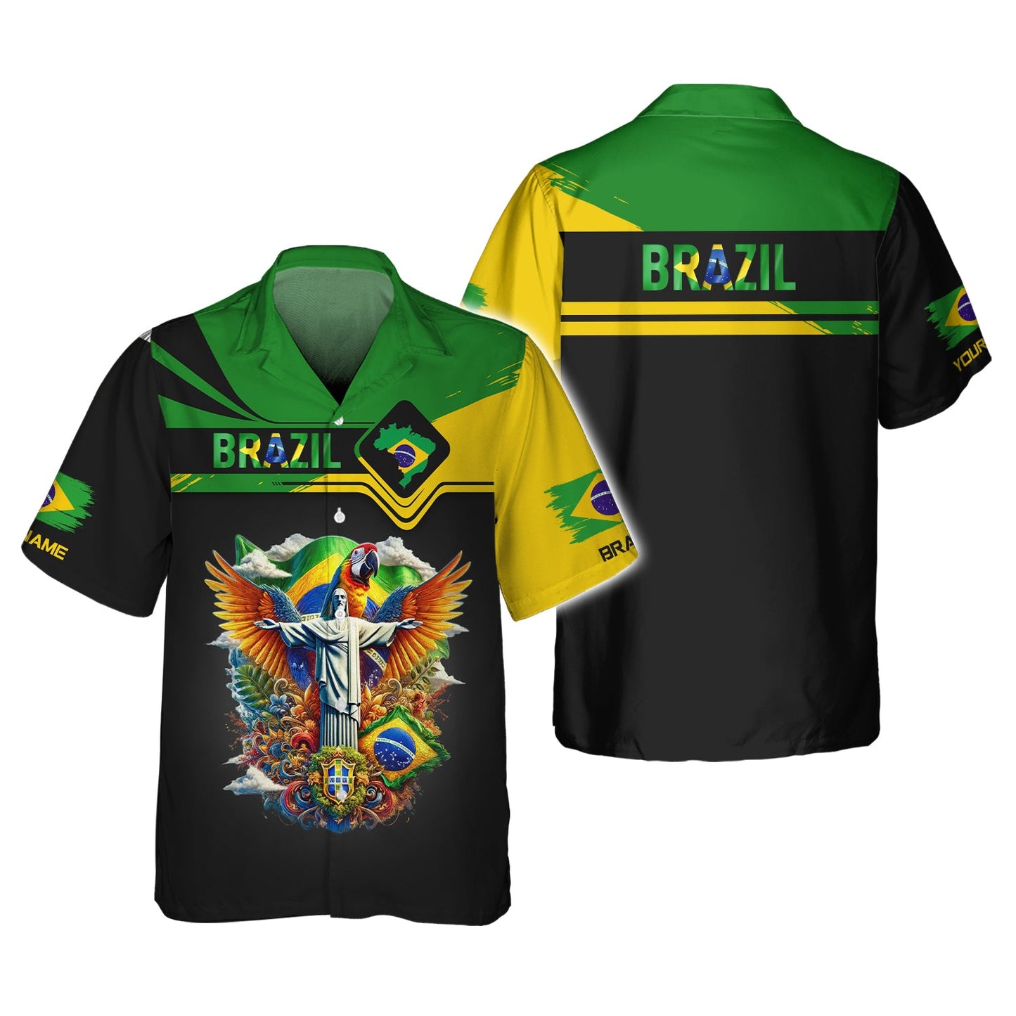 Custom Name 3D Zipper Hoodie Brazil Personalized Shirt Gift For Brazil Lovers