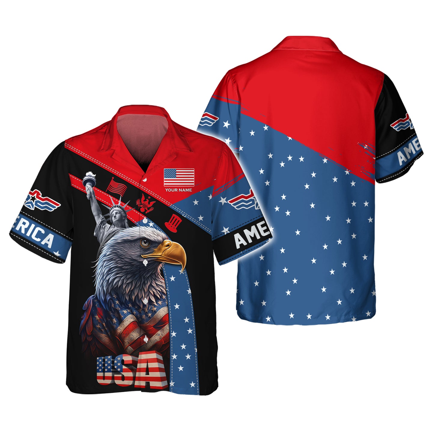 T-shirts personnalisés américains American Eagle 3D Shirts Cadeau pour les amoureux américains