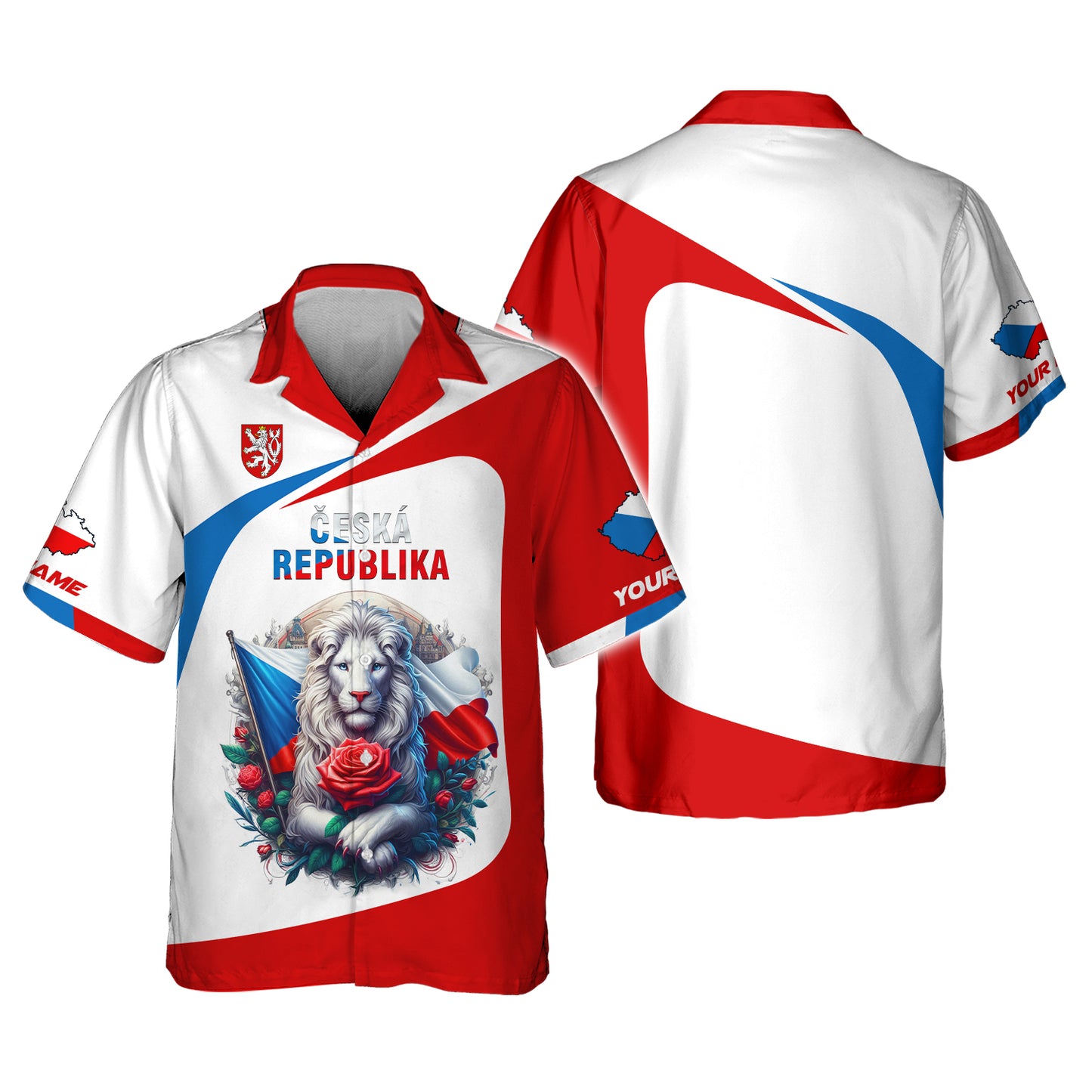 Camiseta con nombre personalizado y el león con la bandera de la República Checa Camiseta de Cesko Regalo para los amantes de la República Checa