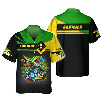 Camiseta Jamaica Life con nombre personalizado y estampado completo en 3D, regalo para amantes de Jamaica