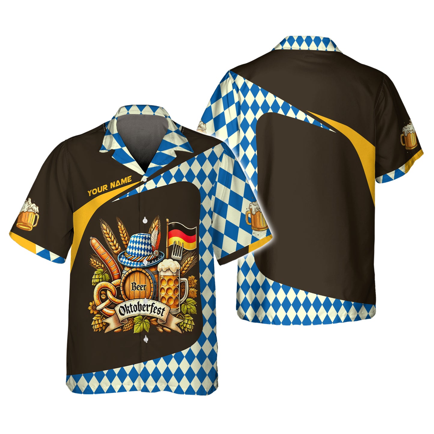 T-shirt personnalisé avec nom Oktoberfest en 3D, cadeau personnalisé pour les amateurs de bière