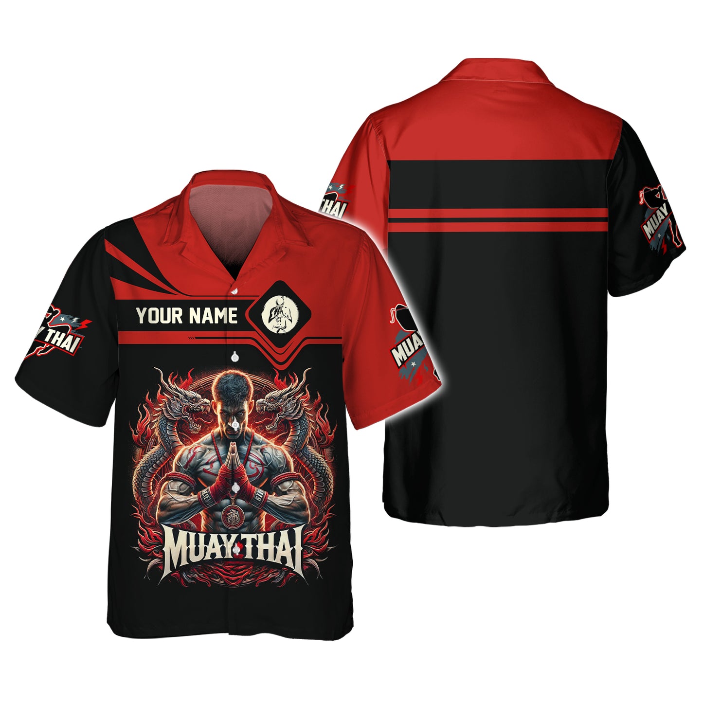 Camiseta de luchador de dragón de Muay Thai con nombre personalizado Regalo con nombre personalizado para amantes del Muay Thai