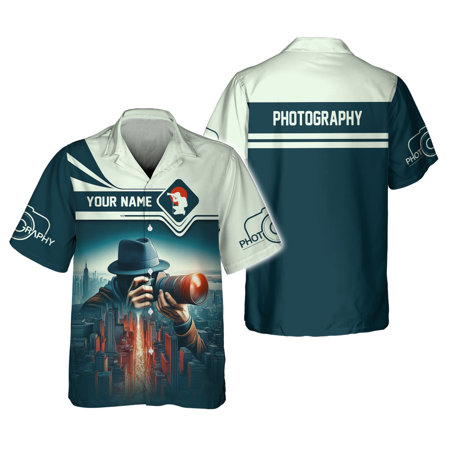 T-shirts personnalisés de photographie Photographe dans la ville T-shirt 3D Cadeau pour les amoureux de la photographie