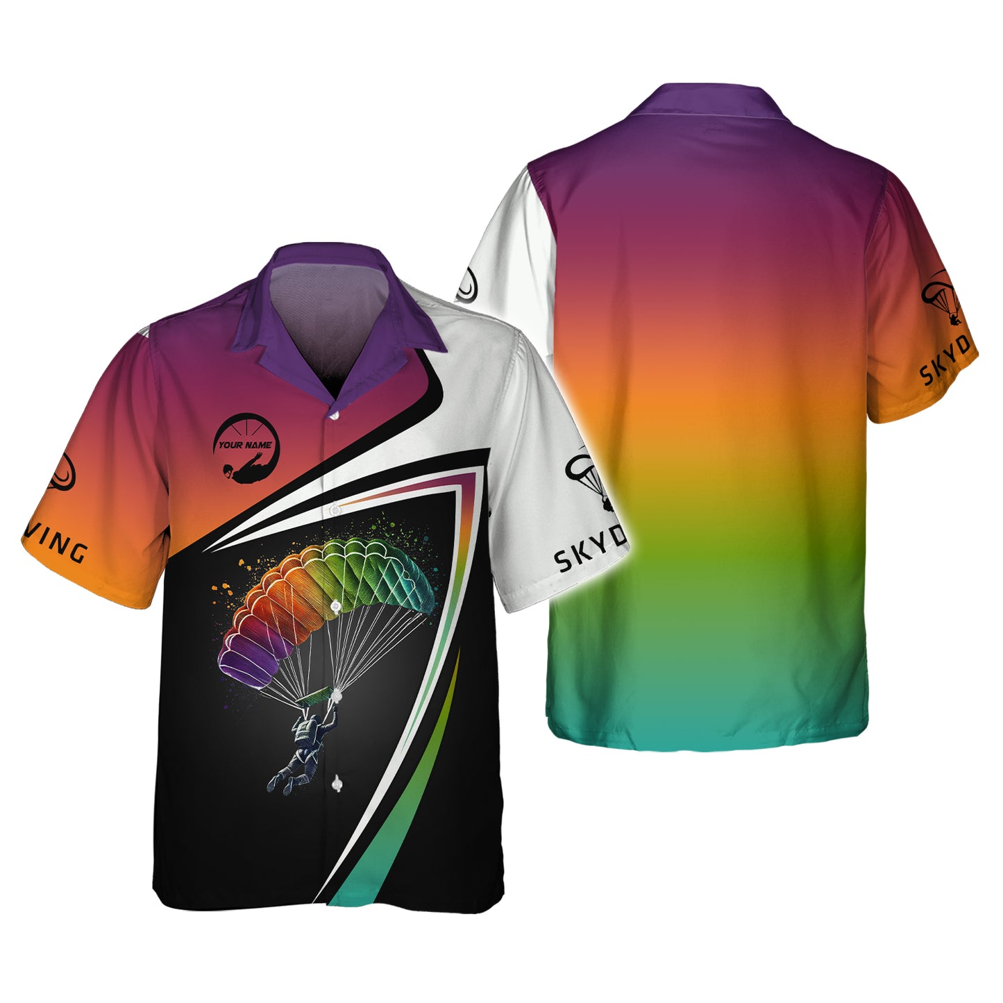 3D Full Print Skydiving Adventure Zipper Hoodie Personalized Name Gift For Skydiving Lovers