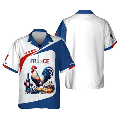 Rooster France Personalized Name 3D Shirt Custom Name Gift For France Lovers