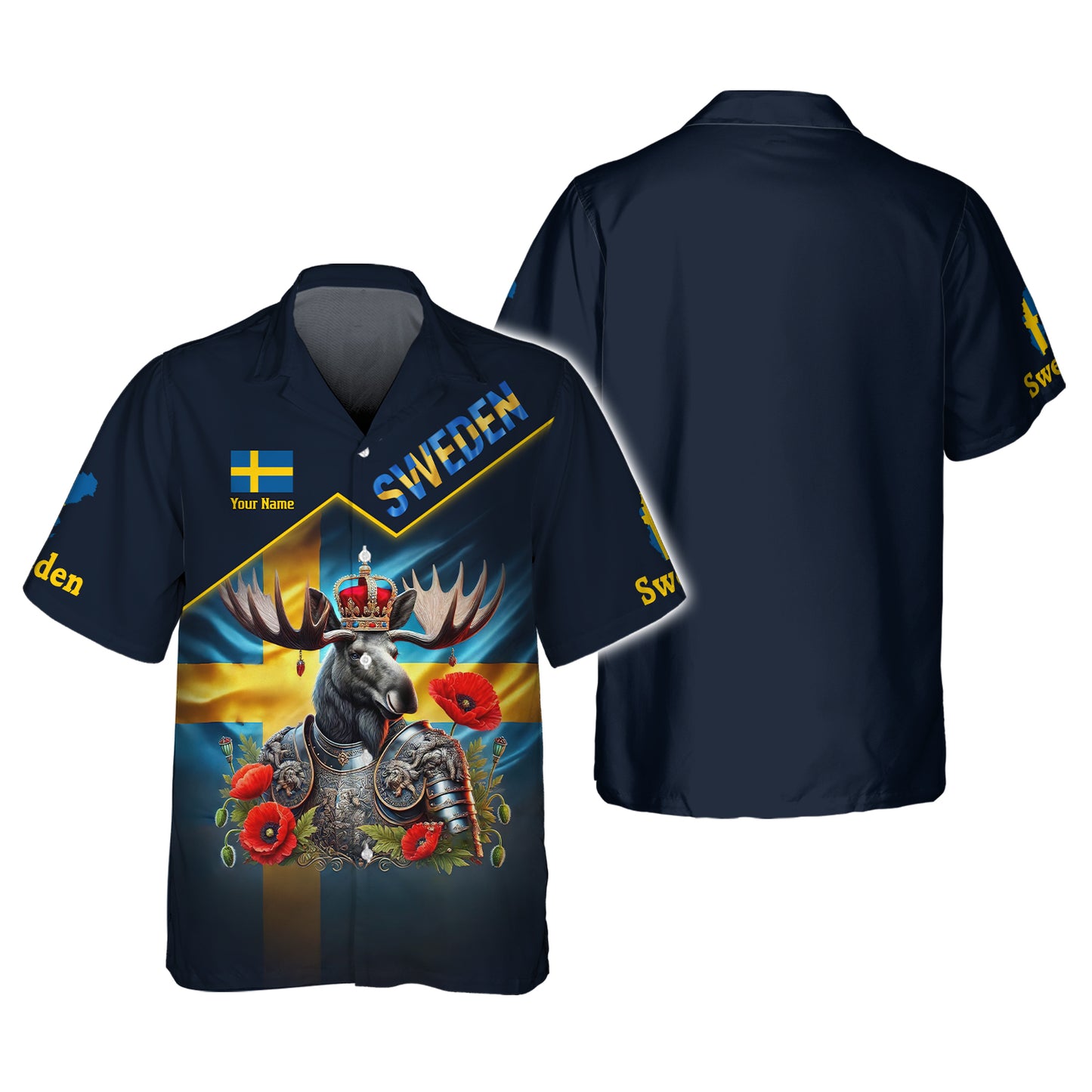 Camiseta personalizada del caballero león vikingo de Suecia, regalo para los amantes suecos