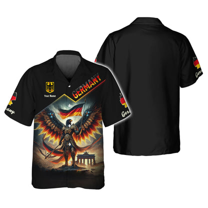 Custom T-Shirt Majestic German Eagle Warrior Personalized Name Gift For Germany Lovers