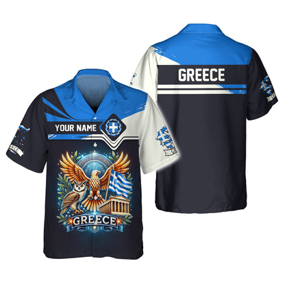 Camiseta personalizada con el nombre de Heracles y la bandera de Grecia con impresión 3D completa para amantes de Grecia