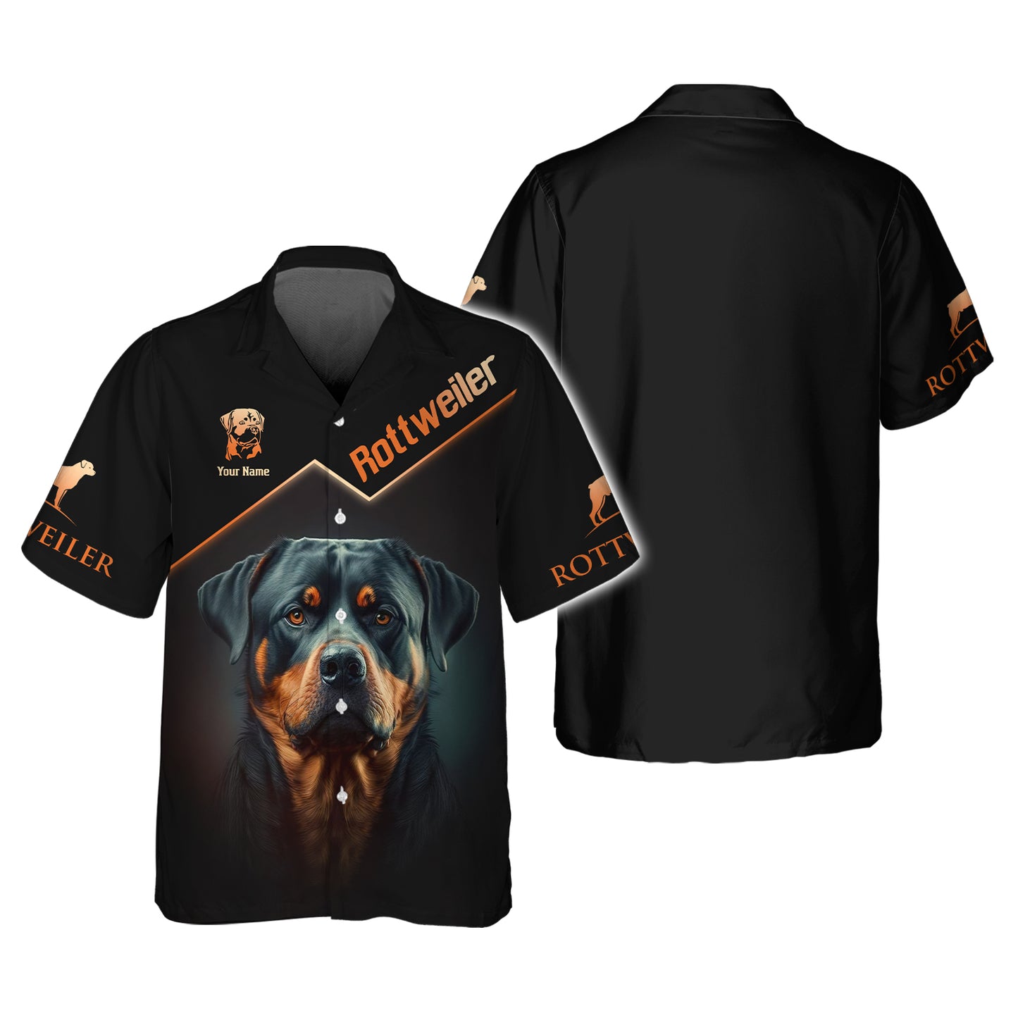 Sweat à capuche à fermeture éclair Brave Rottweiler imprimé en 3D, cadeau personnalisé avec nom pour les amoureux du Rottweiler