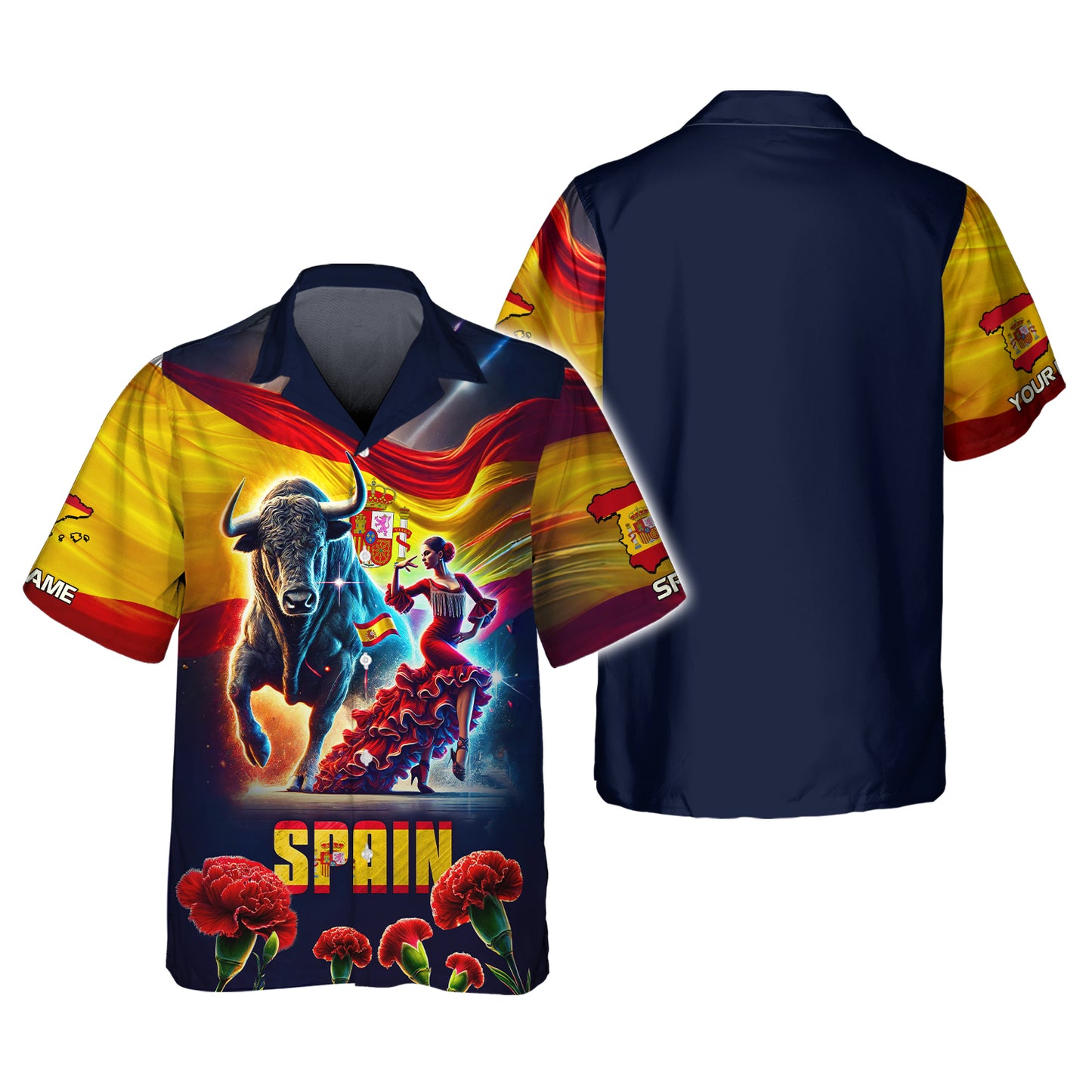 Flamenco Dance With Bull Custom Name Espana Shirt Gift For Spain Lovers