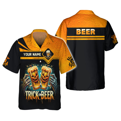 Camisetas personalizadas de Trick Or Beer Camiseta 3D de feliz Halloween Regalo para amantes de la cerveza