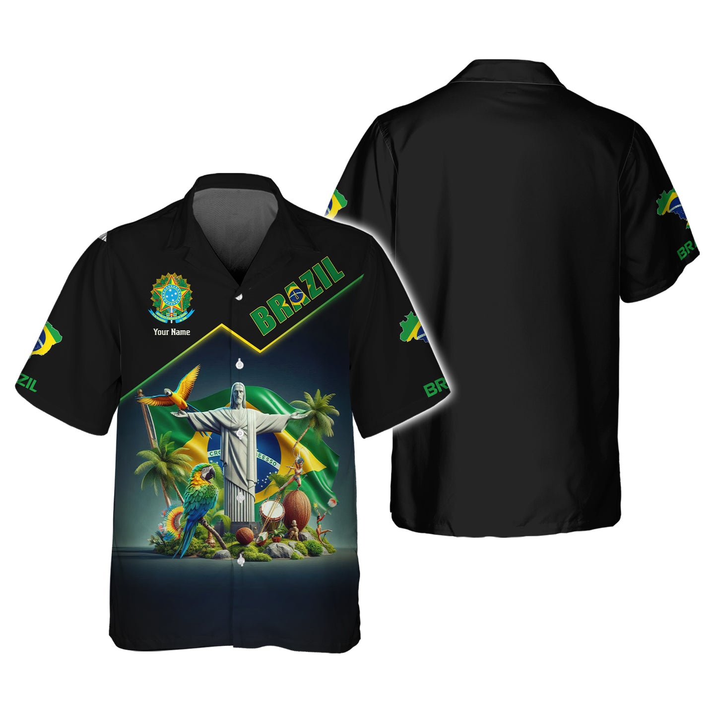 Brazil Personalized Name 3D Brasil Shirt Custom Gift For Brazil Lovers