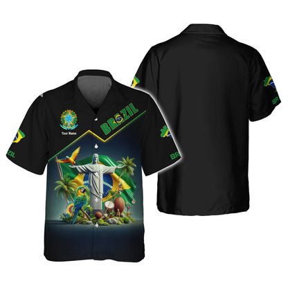 Camiseta personalizada con nombre de Brasil en 3D, regalo personalizado para los amantes de Brasil