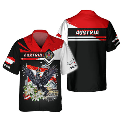 Camisetas de Austria con impresión 3D completa, regalo con nombre personalizado para amantes de Austria