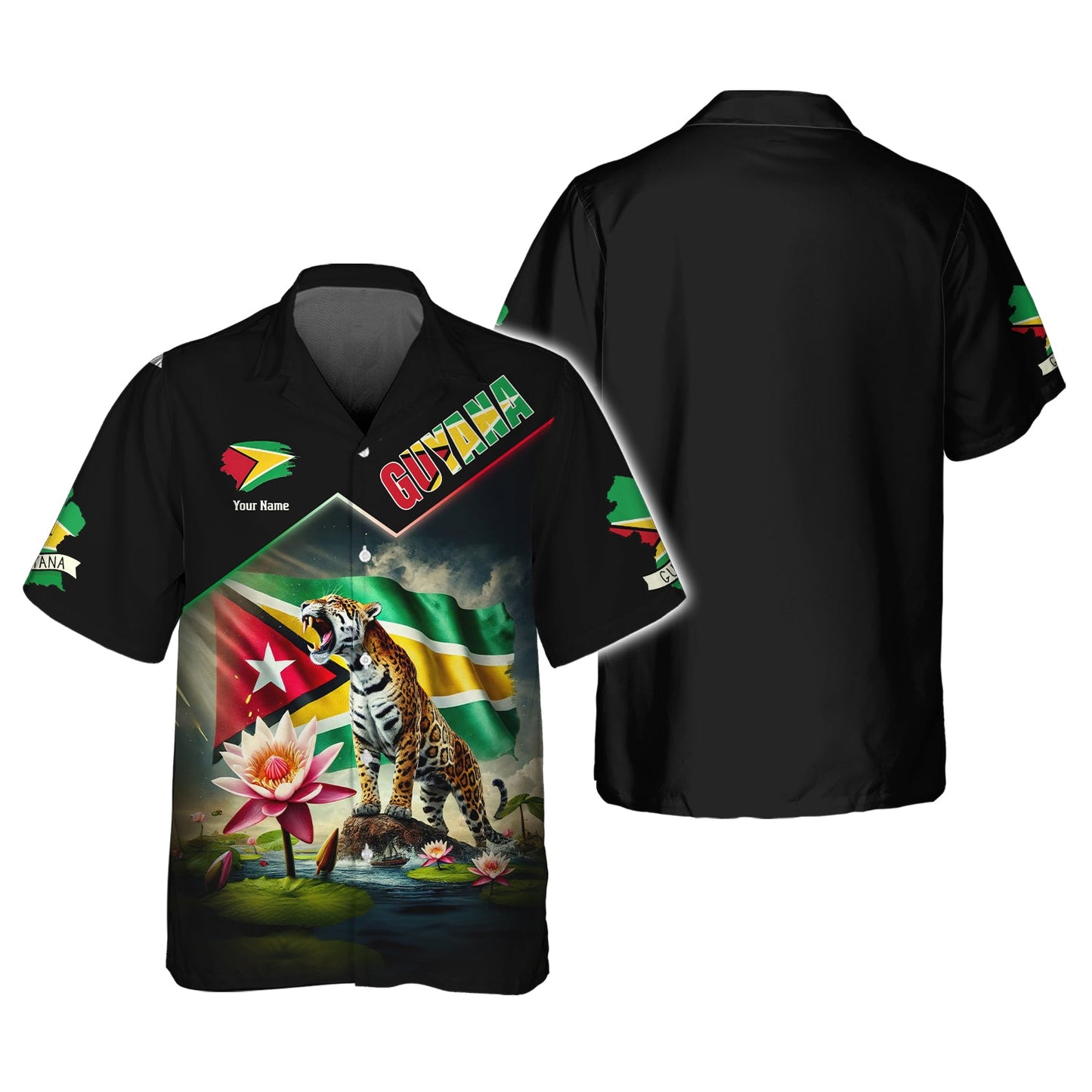 Sudadera con capucha y cremallera de Guyana con estampado completo en 3D, regalo personalizado con nombre para amantes de Guyana