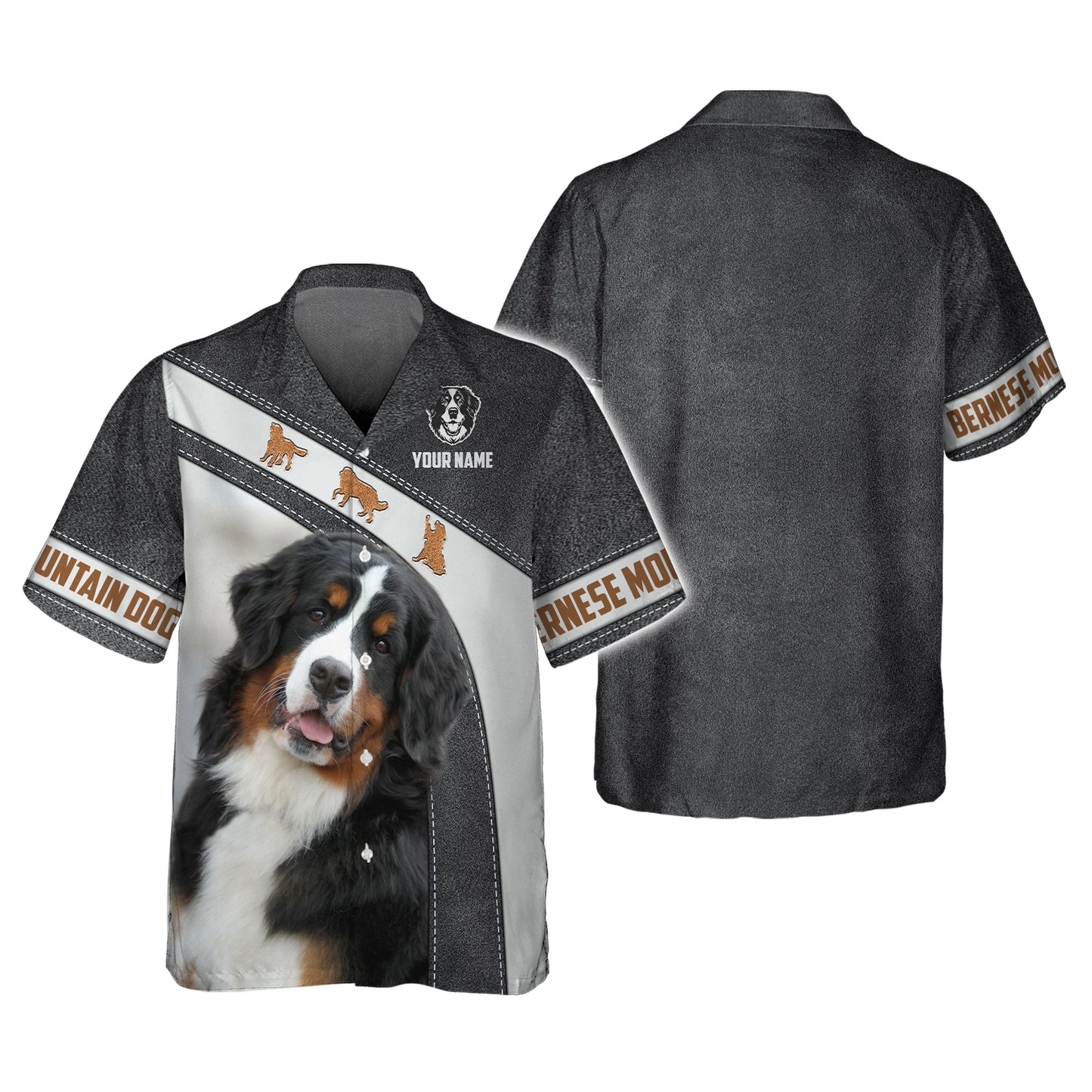 Camisetas de montaña bernesas con impresión 3D completa, regalo con nombre personalizado para amantes de los perros