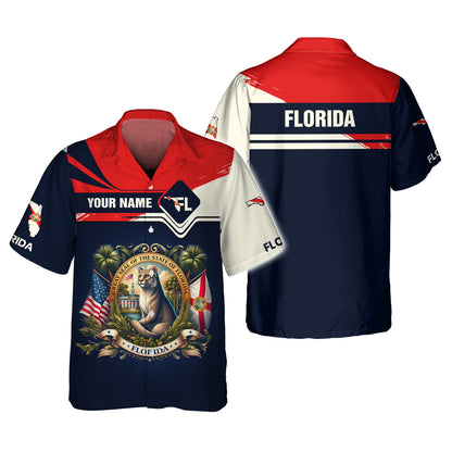 Coat Of Arms Florida Custom T- Shirts Gif For Floridian Lover 3D Shirt