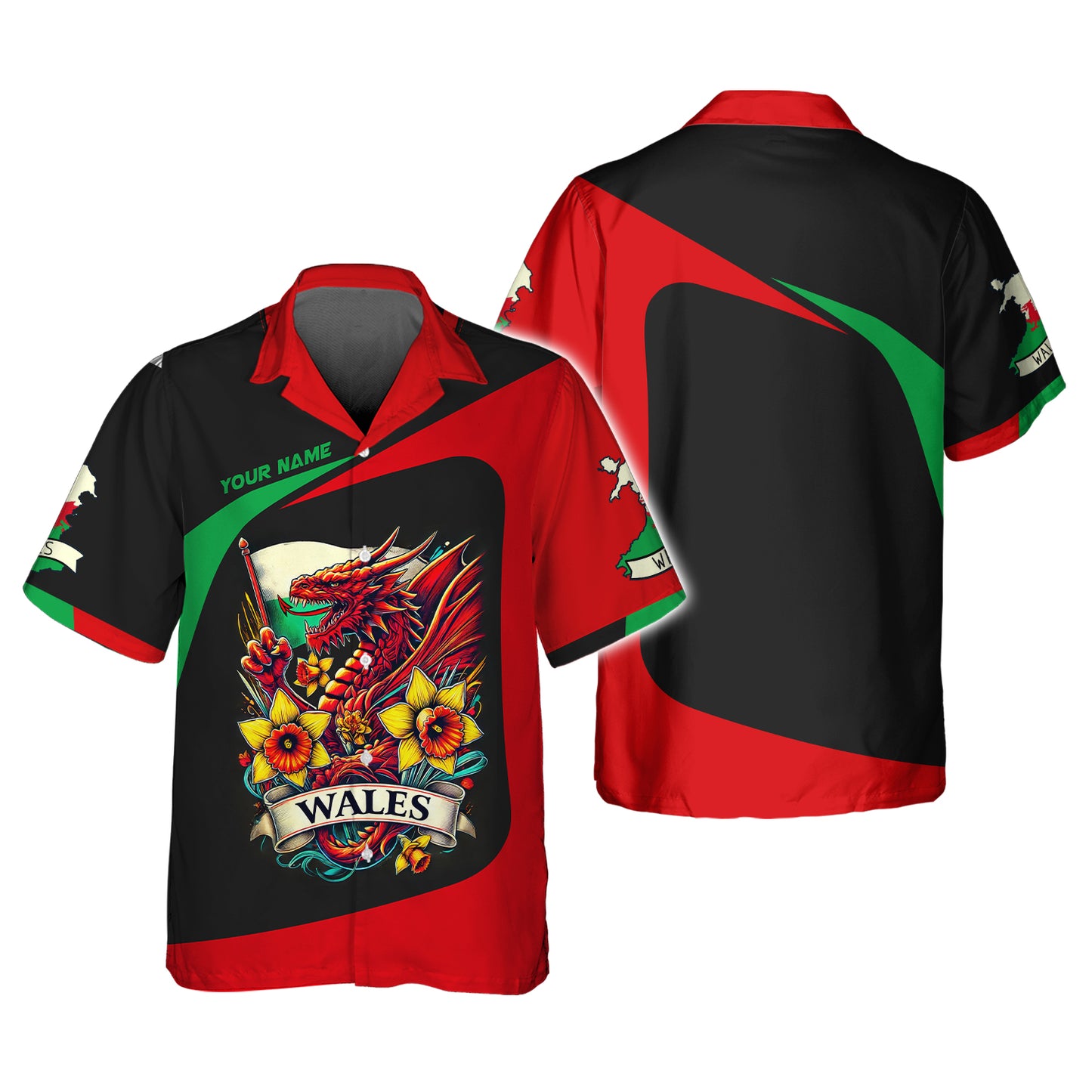 Wales Custom Name Full Print Shirt Dragon Wales Shirt Gift For Wales Lovers