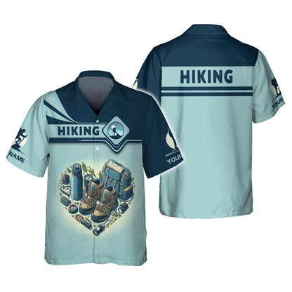 3D Full Print Hiking Heart Custom Name Shirts Gift For Hiker Lovers