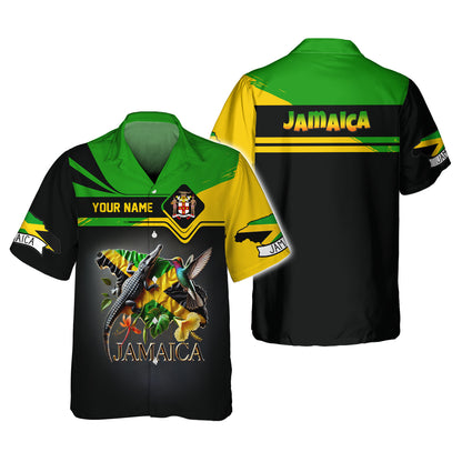 Camisetas con estampado 3D completo de guerrero cocodrilo de Jamaica, regalo con nombre personalizado para los amantes de Jamaica