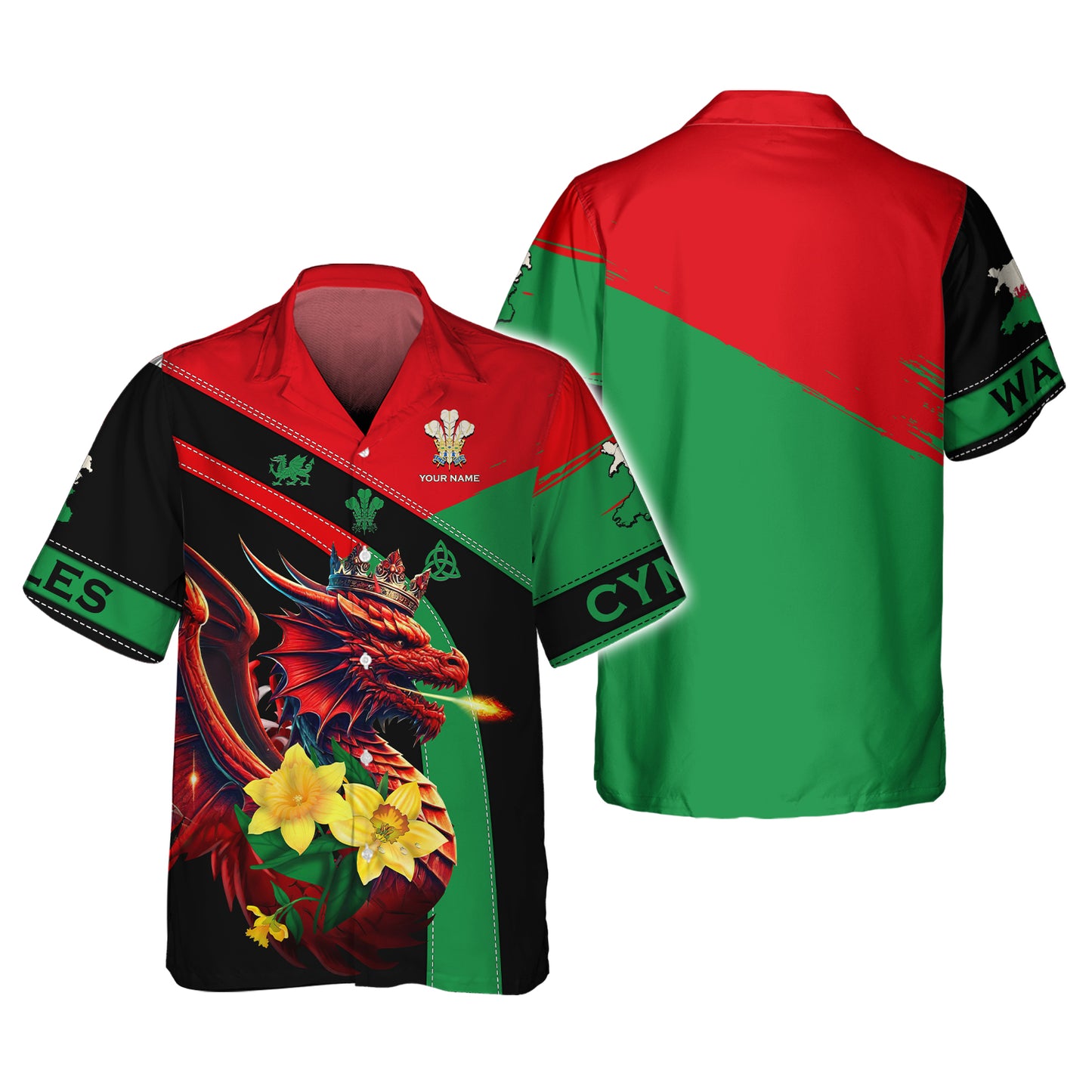 Camiseta con estampado 3D completo Love CYMRU Dragon Wales, regalo para amantes de Gales