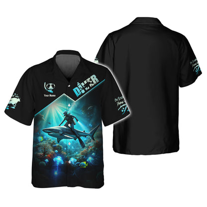 Camisetas de buceo con corazón y estampado completo en 3D, regalo personalizado con nombre para amantes del buceo