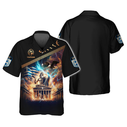 3D Full Print Mighty Greece God Zeus Shirts Personalized Name Gift For Greek Lovers