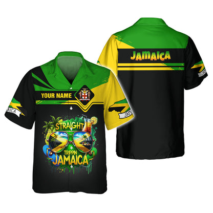 Camiseta personalizada con nombre en 3D del león de Jamaica, regalo personalizado para los amantes de Jamaica